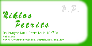 miklos petrits business card